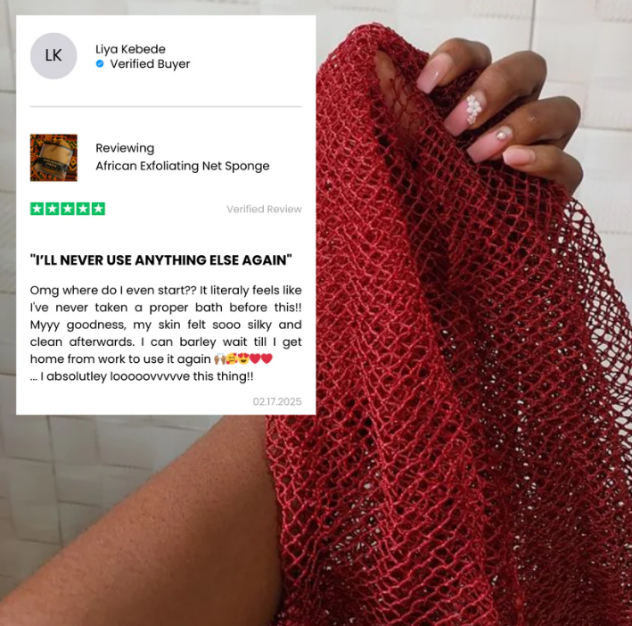 100% Authentic African Exfoliating Fula Net Sponge